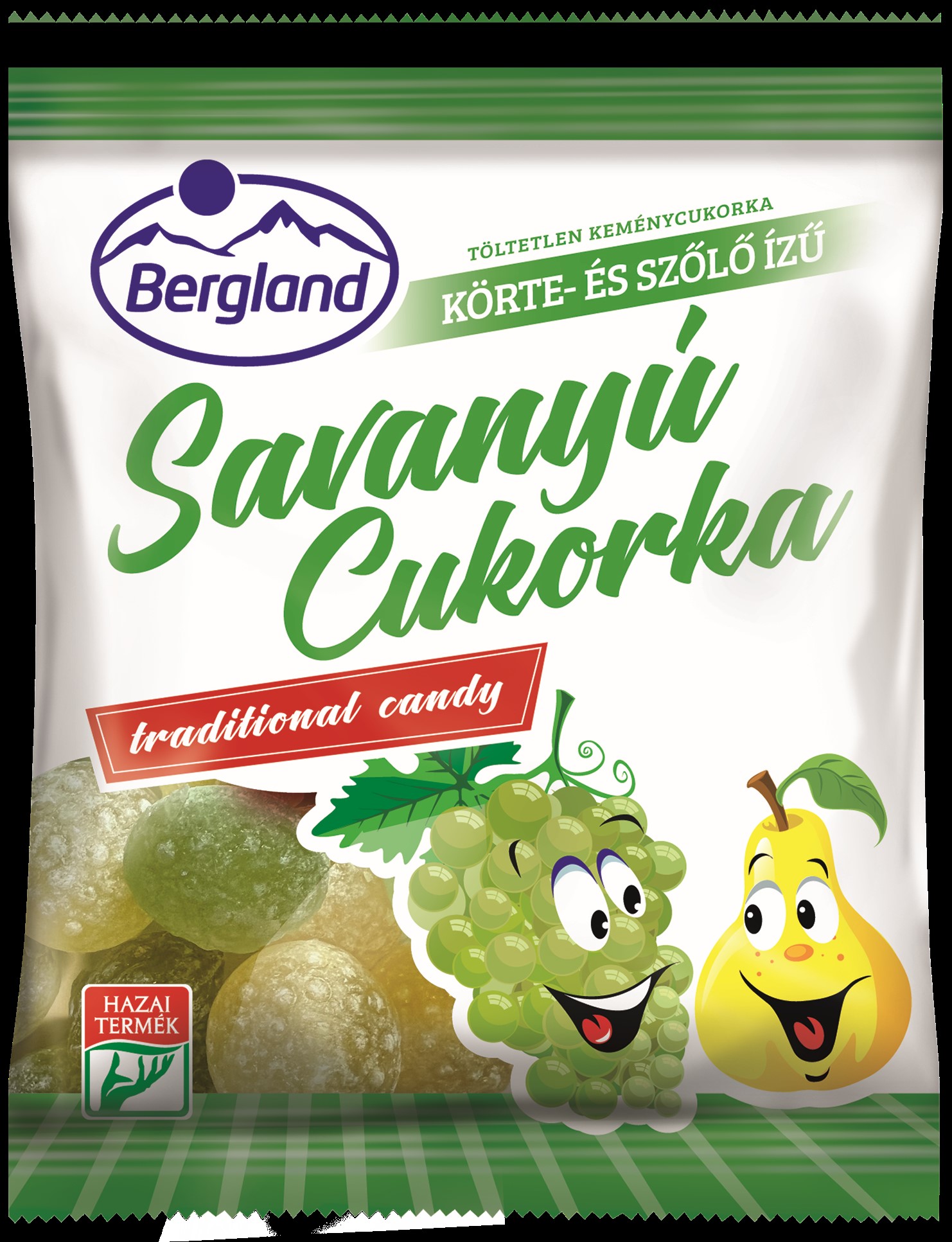 Bergland Savanyú Cukorka Körte-Szőlő 70g